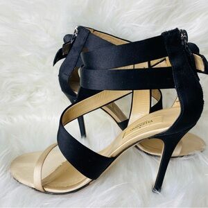 Valentino Elegant Black and Cream Heels